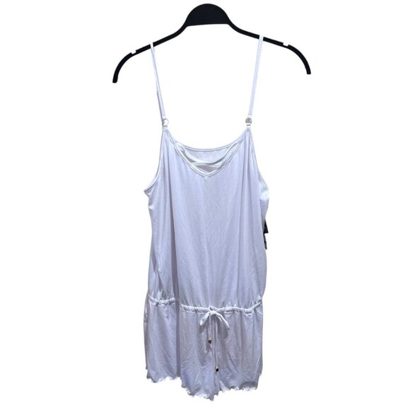 California Waves Juniors Size XL White Tie-Waist Swim Cover-Up Romper NWT - Picture 5 of 8